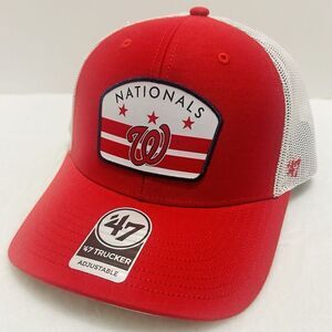 '47 Brand Washington Nationals Region Patch Trucker Adjustable Hat Snapback‎ Red